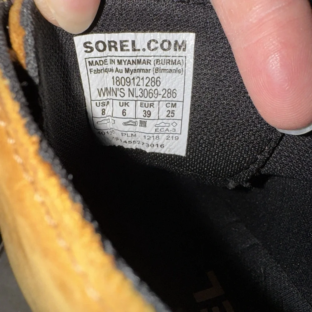 Sorel Women's 8 Out N‎ About Snow Rian Boots Brown Rubber Lace Up NL3069-286